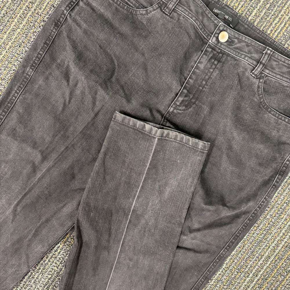 Lafayette 148 New York Jeans Womens 10 Gray EUC Straight Leg Stretch Crease